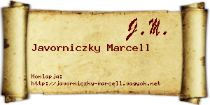 Javorniczky Marcell névjegykártya